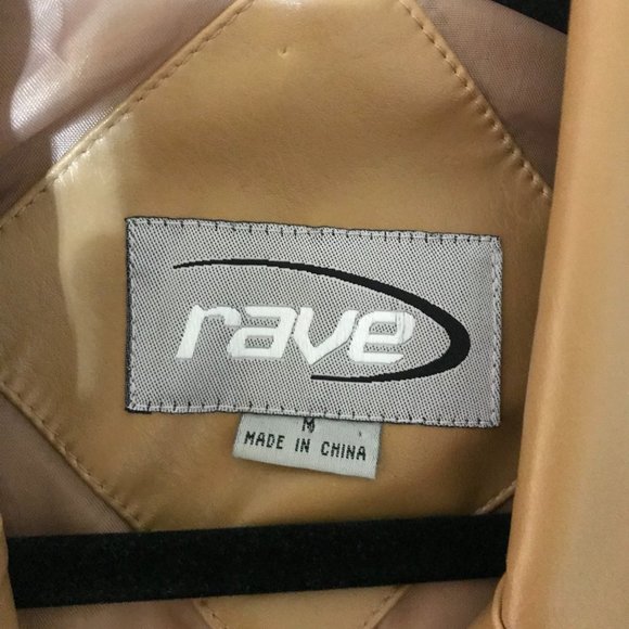 vintage 90s rave tan leather jacket - Picture 5 of 5